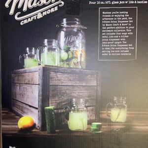 Mason Jar 5pc Drink Despenser Set
